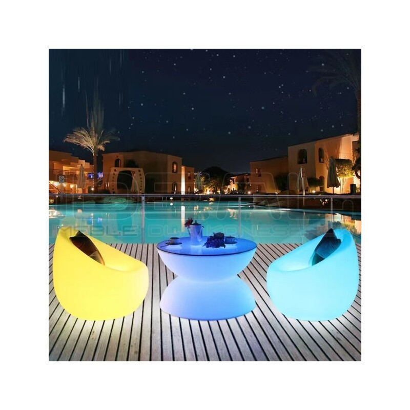 FOTEL OGRODOWY COMFY ŚWIECĄCY LED RGBW 16 KOLORÓW 68 CM