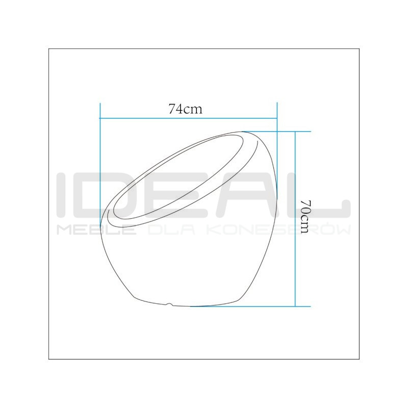 ŚWIECĄCY FOTEL OGRODOWY PARTY LED RGBW 16 KOLORÓW 74 CM