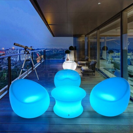 ŚWIECĄCY FOTEL OGRODOWY PARTY LED RGBW 16 KOLORÓW 74 CM