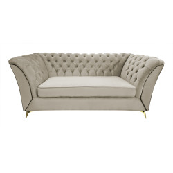 Sofa Glamour Chesterfield Luton 3 os. złote nogi