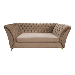 Sofa Glamour Chesterfield Luton 3 os. złote nogi