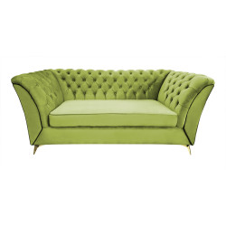 Sofa Glamour Chesterfield Luton 3 os. złote nogi