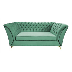 Sofa Glamour Chesterfield Luton 3 os. złote nogi
