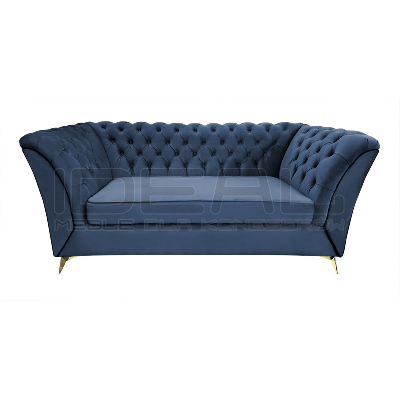 Sofa Glamour Chesterfield Luton 3 os. złote nogi