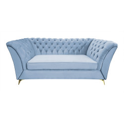 Sofa Glamour Chesterfield Luton 3 os. złote nogi