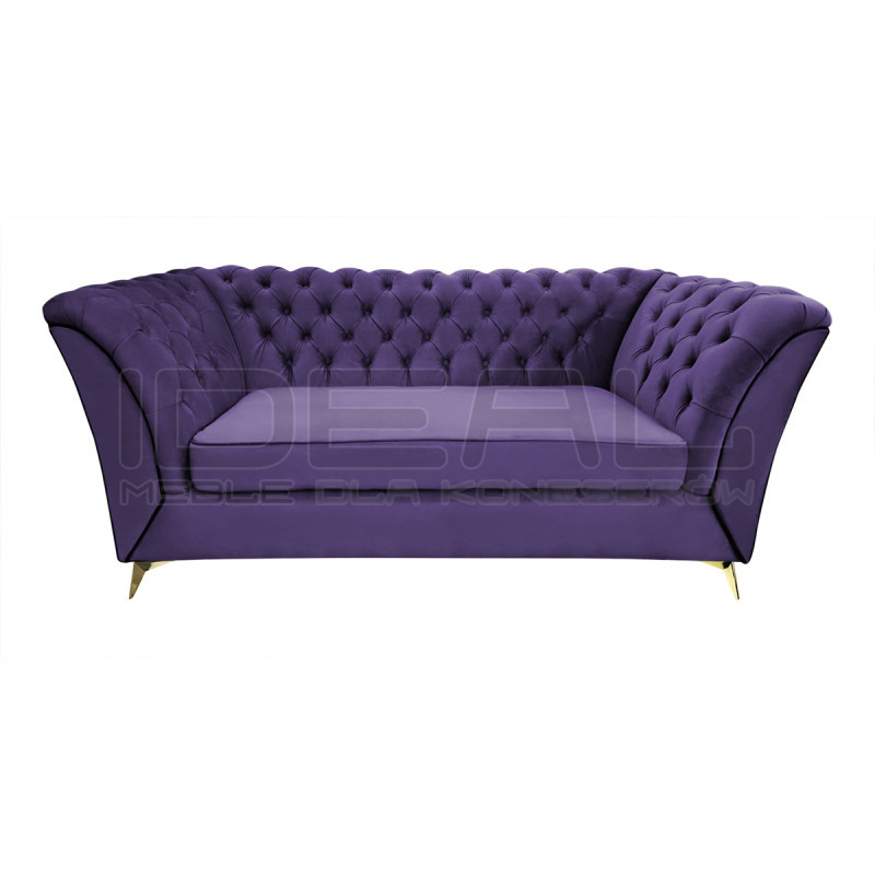 Sofa Glamour Chesterfield Luton 3 os. złote nogi