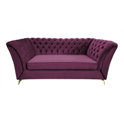 Sofa Glamour Chesterfield Luton 3 os. złote nogi