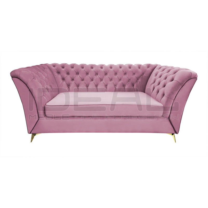 Sofa Glamour Chesterfield Luton 3 os. złote nogi