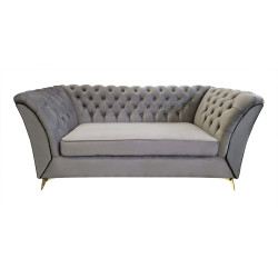 Sofa Glamour Chesterfield Luton 3 os. złote nogi