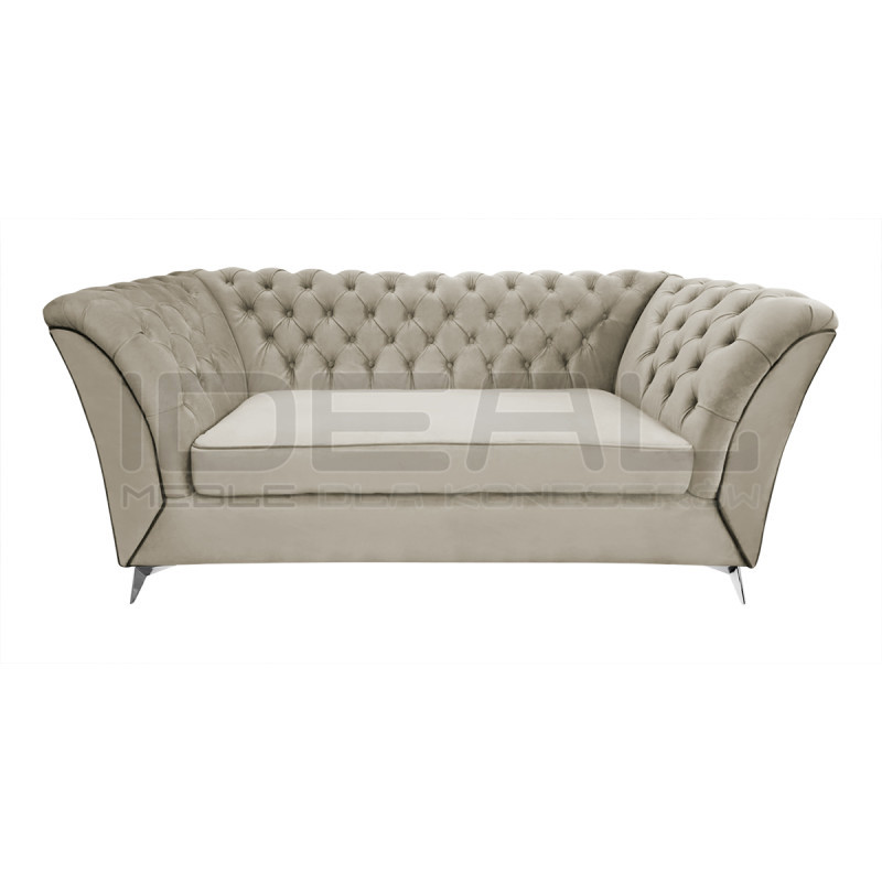 Sofa Glamour Chesterfield Luton 3 os. srebrne nogi