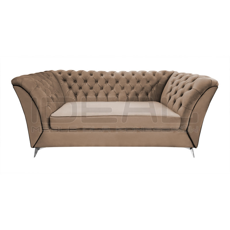 Sofa Glamour Chesterfield Luton 3 os. srebrne nogi