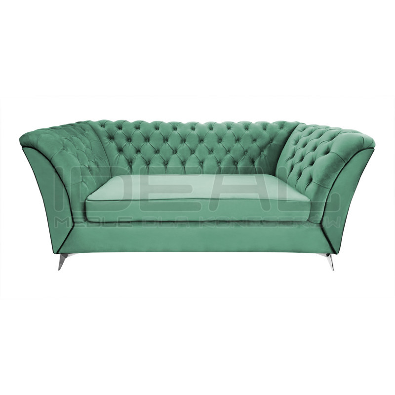Sofa Glamour Chesterfield Luton 3 os. srebrne nogi