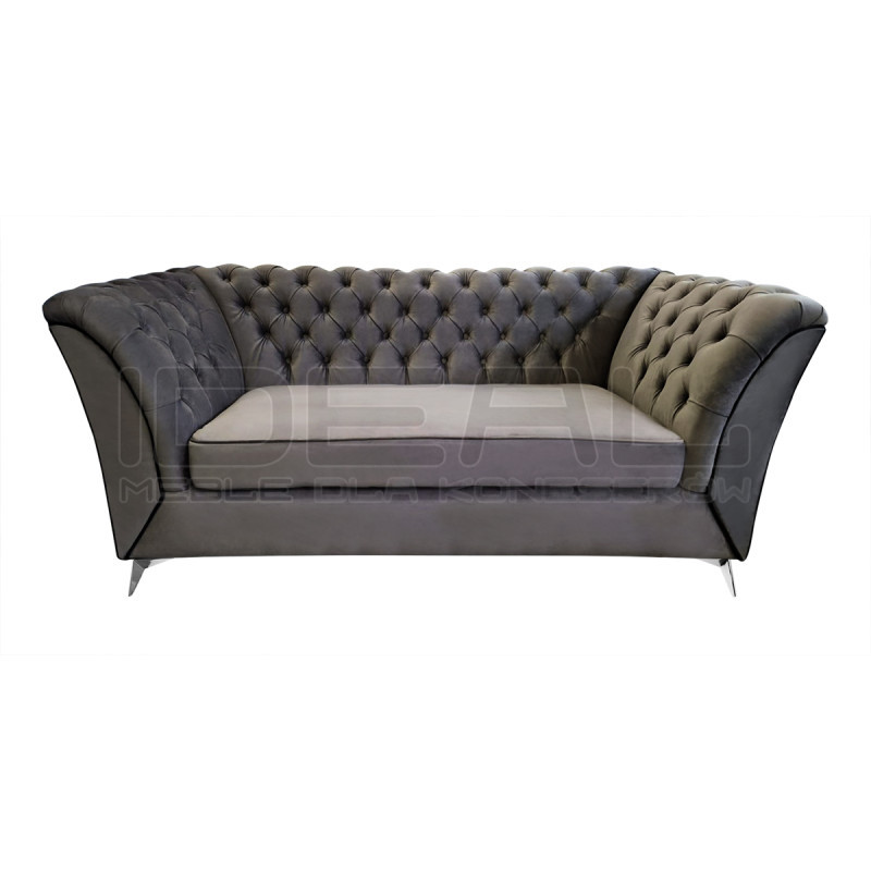 Sofa Glamour Chesterfield Luton 3 os. srebrne nogi