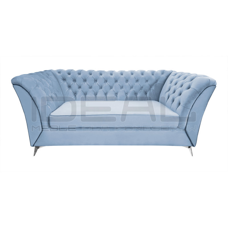 Sofa Glamour Chesterfield Luton 3 os. srebrne nogi