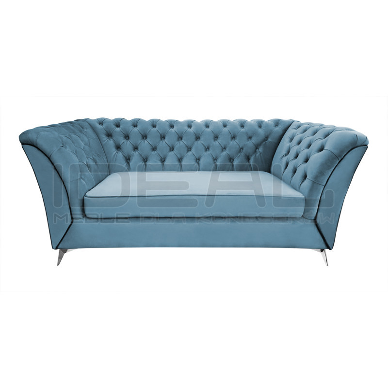 Sofa Glamour Chesterfield Luton 3 os. srebrne nogi
