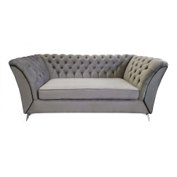 Sofa Glamour Chesterfield Luton 3 os. srebrne nogi