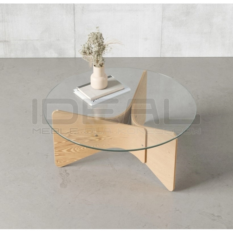 Stolik kawowy MADERA drewno plus szkło