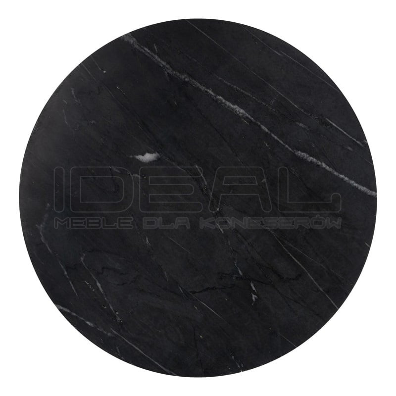 Stolik pomocniczy z szufladą glamour IRONVILLE 40 czarny marmur