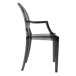 Krzesło Louis Inspirowane Louis Ghost dymione szare transparentne