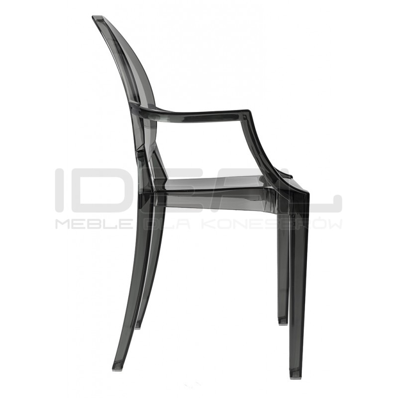 Krzesło Louis Inspirowane Louis Ghost dymione szare transparentne