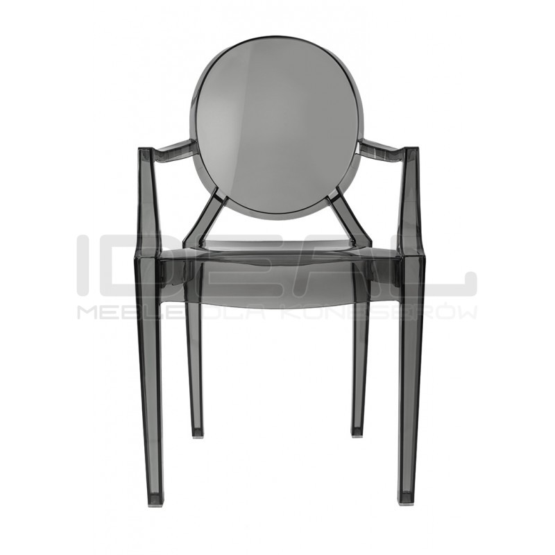 Krzesło Louis Inspirowane Louis Ghost dymione szare transparentne