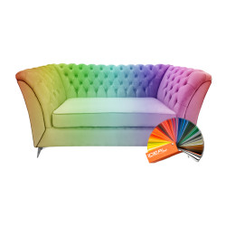 Sofa Glamour Chesterfield Luton 3 os. srebrne nogi