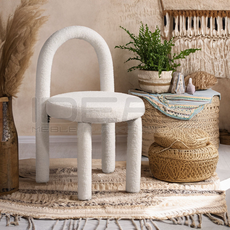 Tapicerowane Krzesło Designerskie Fantasy Diamanda Boucle nietypowy kształt