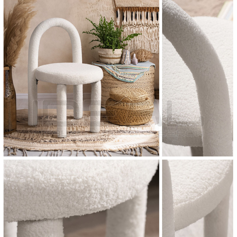 Tapicerowane Krzesło Designerskie Fantasy Diamanda Boucle nietypowy kształt