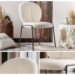 Tapicerowane Krzesło Designerskie Fantasy Dimmity Boucle