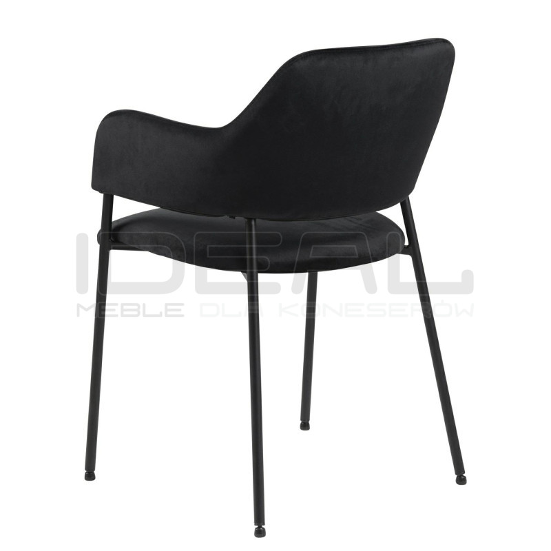 Krzesło z podłokietnikami czarne Prometeusz czarne nogi
