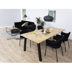 Krzesło z podłokietnikami czarne Prometeusz czarne nogi