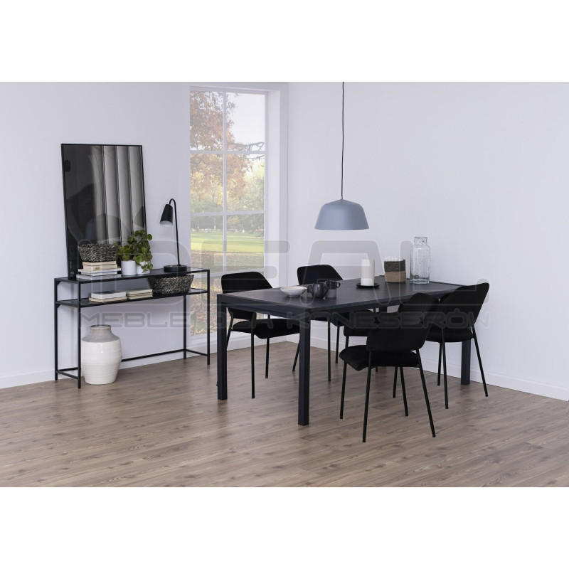 Krzesło z podłokietnikami czarne Prometeusz czarne nogi