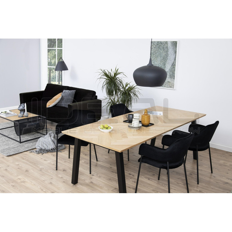 Krzesło z podłokietnikami czarne Prometeusz czarne nogi