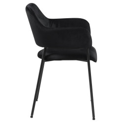 Krzesło z podłokietnikami czarne Prometeusz czarne nogi
