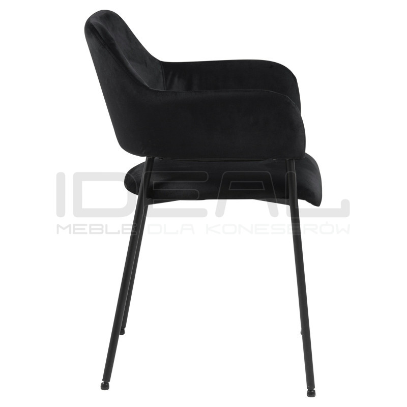 Krzesło z podłokietnikami czarne Prometeusz czarne nogi
