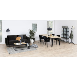 Krzesło z podłokietnikami czarne Prometeusz czarne nogi