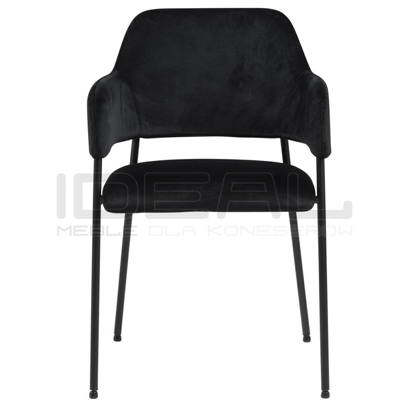 Krzesło z podłokietnikami czarne Prometeusz czarne nogi
