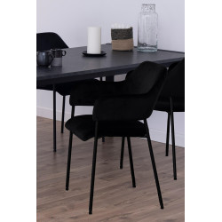 Krzesło z podłokietnikami czarne Prometeusz czarne nogi