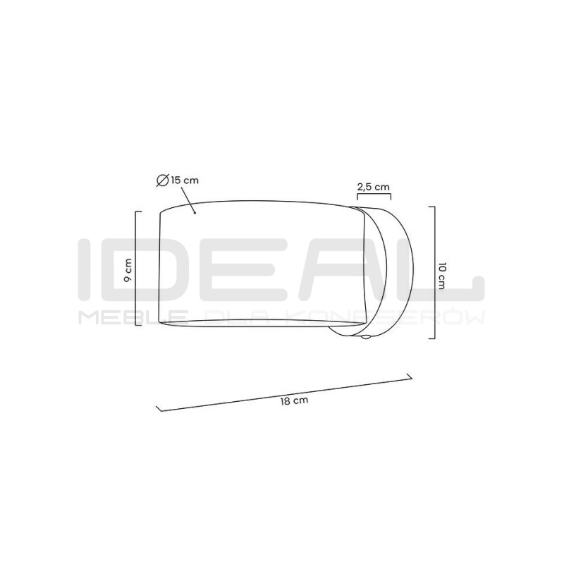 Kinkiet Arro czarny nowoczesny światło góra dół