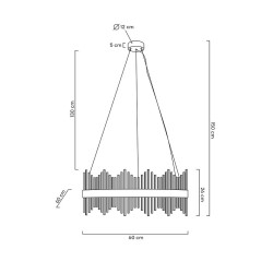 Lampa wisząca glamour Florens 60 złota kryształowe pałeczki