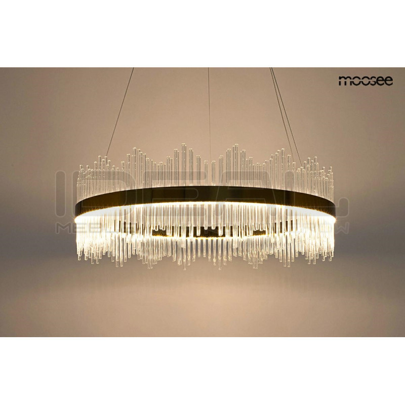 Lampa wisząca glamour Florens 60 złota kryształowe pałeczki