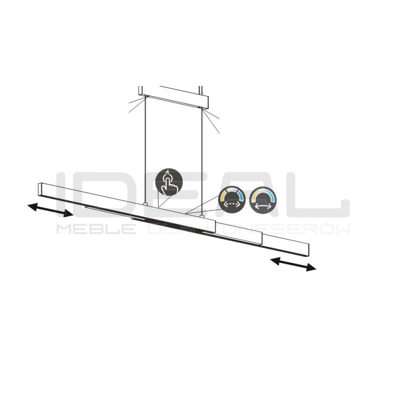 Lampa wisząca Pozioma Bruno srebrna Led