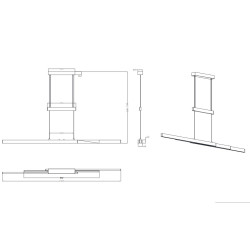 Lampa wisząca Pozioma Bruno czarna złoty akcent Led