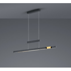 Lampa wisząca Pozioma Bruno czarna złoty akcent Led