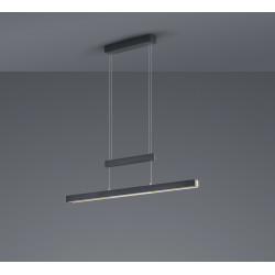 Lampa wisząca Pozioma Bruno czarna złoty akcent Led