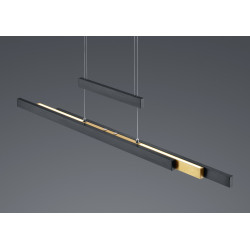 Lampa wisząca Pozioma Bruno czarna złoty akcent Led