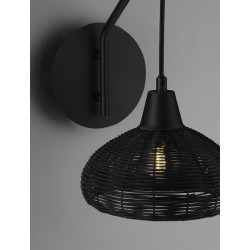 Kinkiet boho Summer rattan czarny