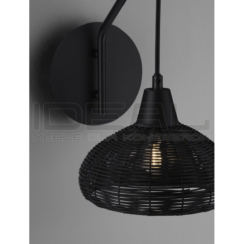 Kinkiet boho Summer rattan czarny