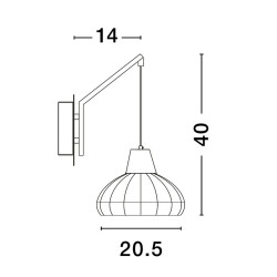 Kinkiet boho Summer rattan czarny