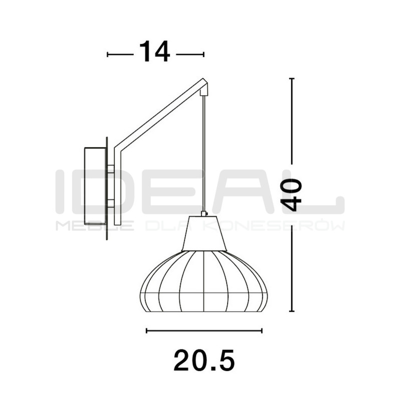 Kinkiet boho Summer rattan czarny
